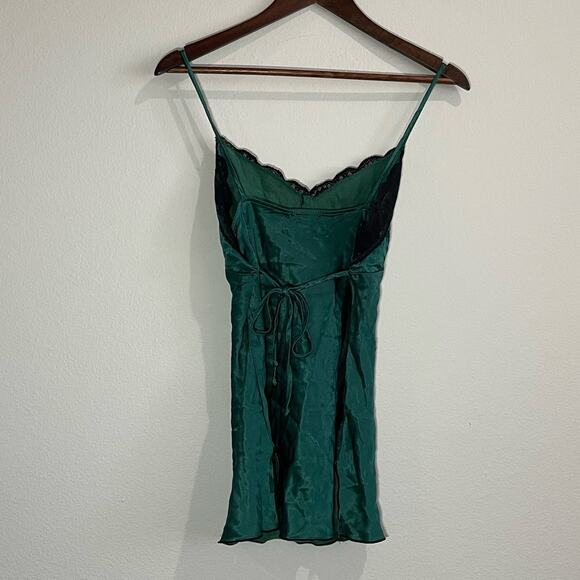 Vintage Y2k Silky strap green top large Sexy - Picture 3 of 3